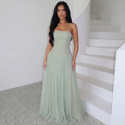 Corset Bodice Maxi Dress