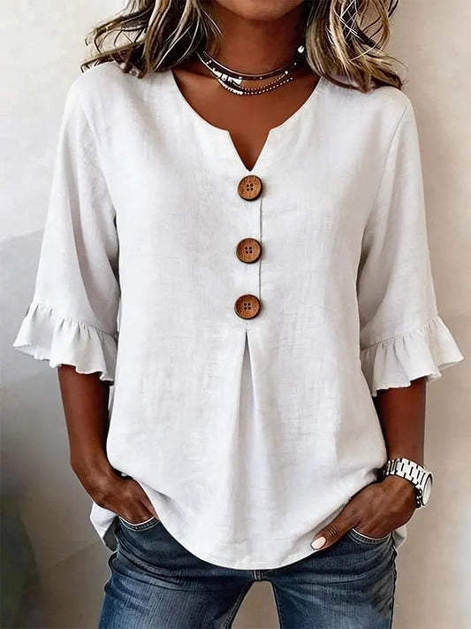 Ruffle Sleeve Lightweight Women's Blouse