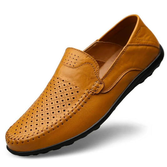 Breathable Air Flow Leather Slip On Loafers
