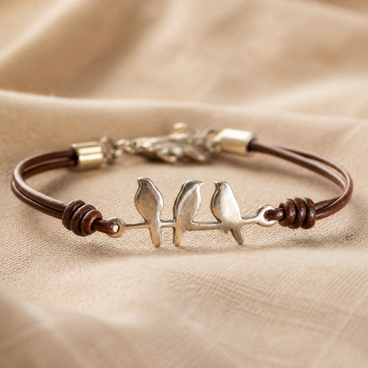 Vintage Bird Charm Rope Bracelet