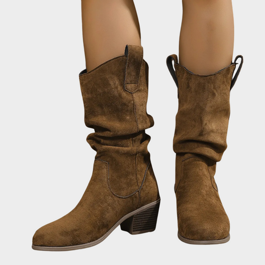Western Style Mid-Heel Cowboy Boots