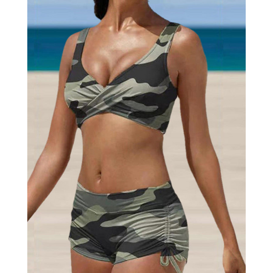High Waisted Tummy Control Two Piece Bikini