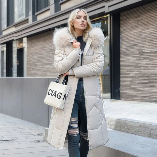 Women's Extended Length Warm Winter Coat