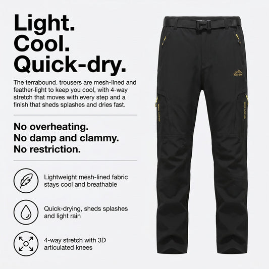 Men's Quick-Dry Stretch Hiking Trousers With Cargo Pockets