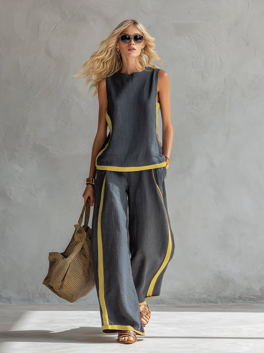 Relaxed Cotton Linen Two Piece Set