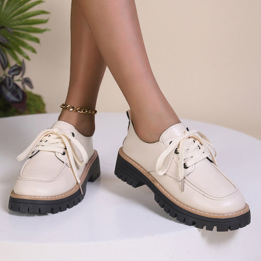 Platform Leather Loafers with Bold Grip
