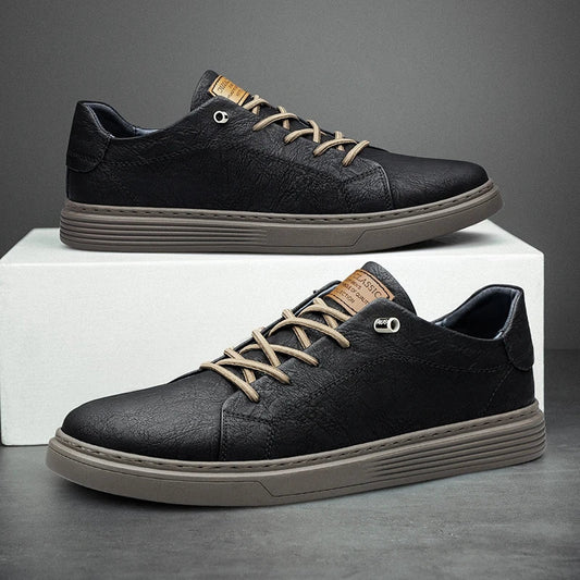 Leather Cushioned Sole Sneakers