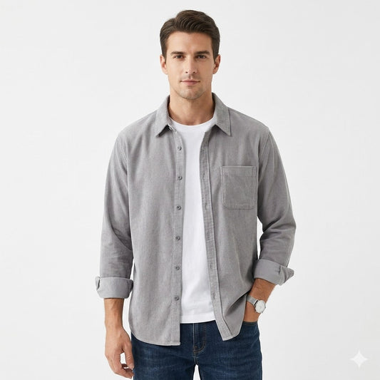 Relaxed Fit Corduroy Button Up Shirt