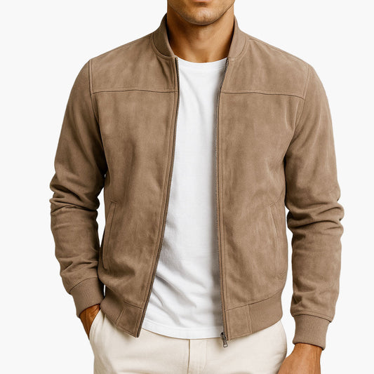 Men's Slim Fit Bomber Jacket Minimalist Design