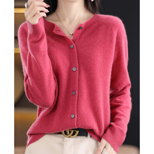 Open Front Cashmere Knit Cardigan