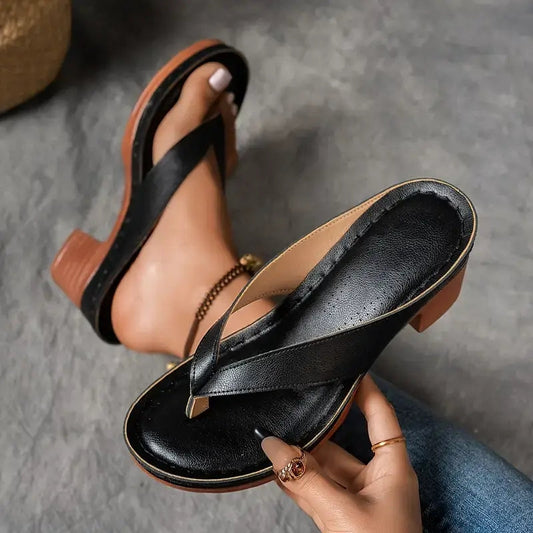 Cushioned Orthopedic Sandals with Chunky Heel