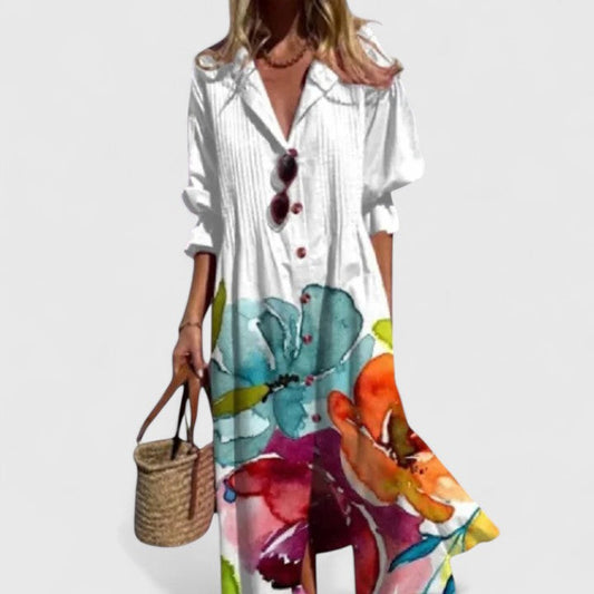 Boho Print Flowing Maxi Dress