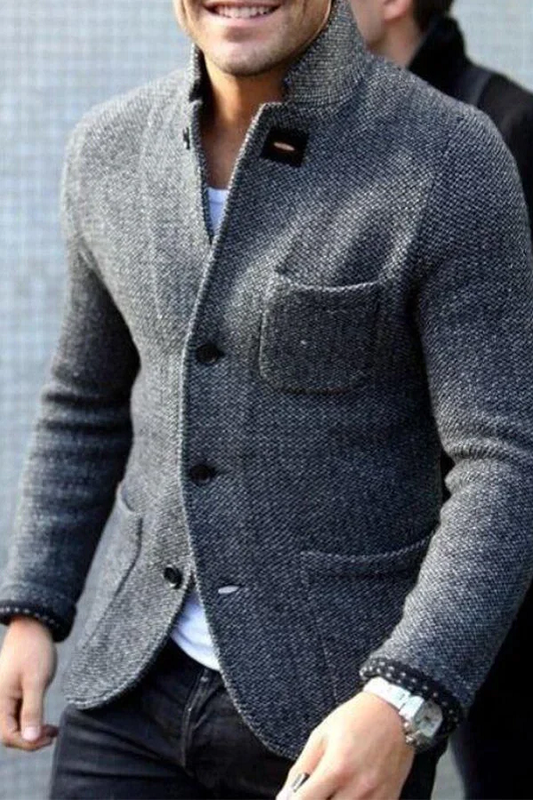 Retro Cardigan Jacket With Functional Pockets