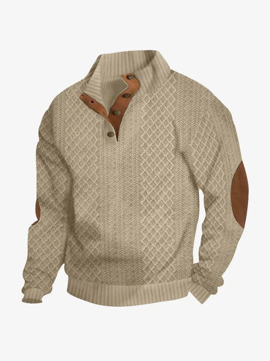 Men's Cable Knit Quarter-Zip Pullover