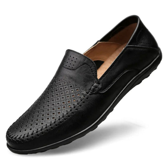 Breathable Air Flow Leather Slip On Loafers