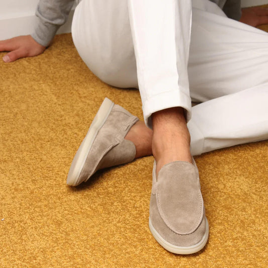Slip On Suede Yacht Loafers With Cushioned Insole