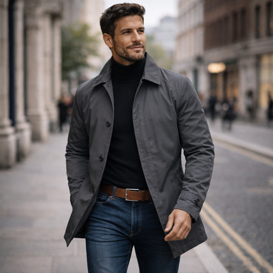 Lightweight Weather-Resistant Tailored Overcoat