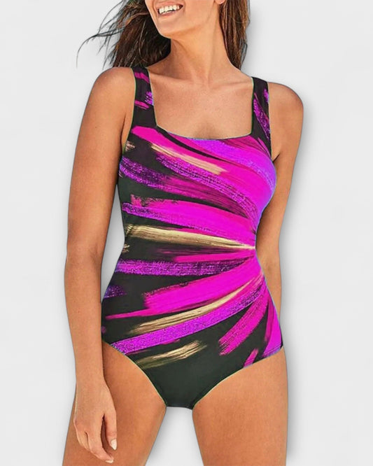 Shaping One Piece Swimsuit With Secure Straps