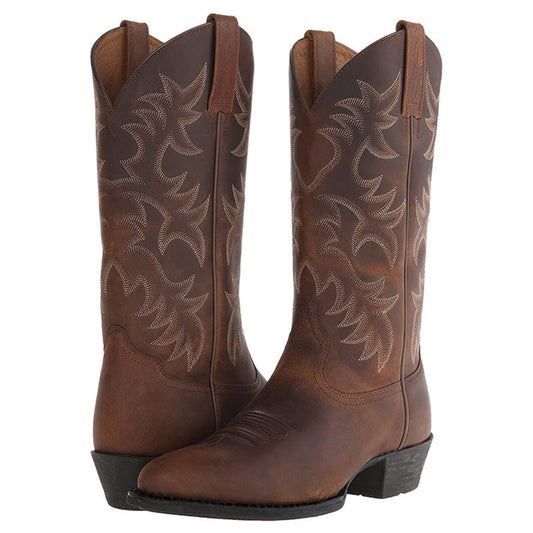 Pointed Toe Leather Ankle Boots