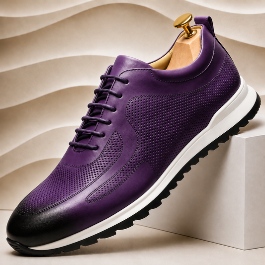 Men's Leather Look Lace Up Fashion Sneakers