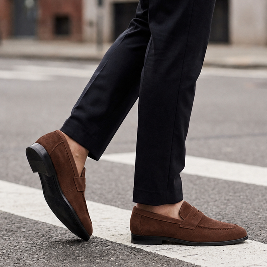 Slip On Faux Suede Penny Loafers