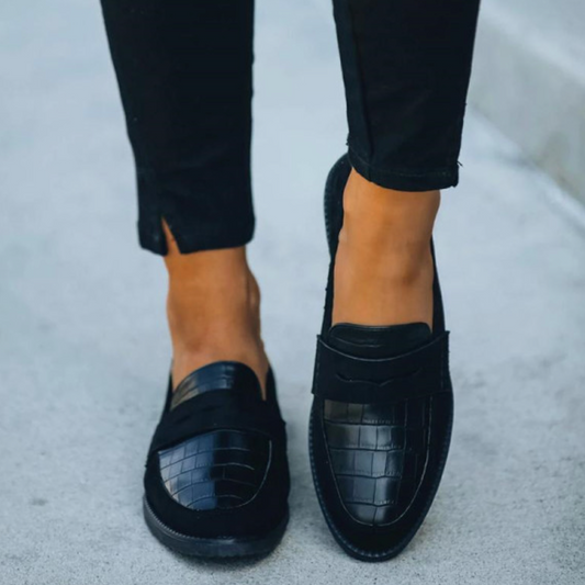 Women's Croc-Embossed Slip-On Penny Loafers