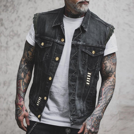 Sleeveless Denim Vest