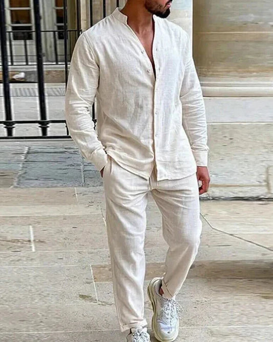 Relaxed Fit Linen Shirt and Trouser Set