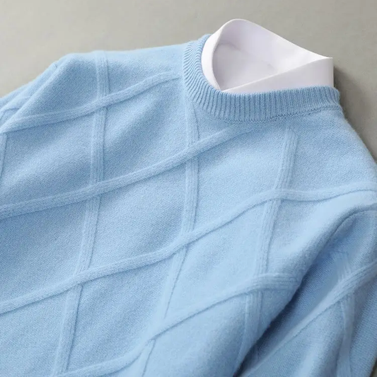 Argyle Knit Crew Neck Sweater