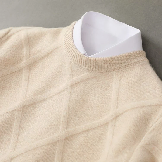 Argyle Knit Crew Neck Sweater