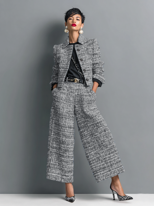Women's Chic Two-Piece Textured Co-Ord Set