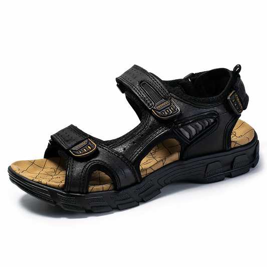 Orthopedic Cushioned Sandals With Vegan Leather Upper