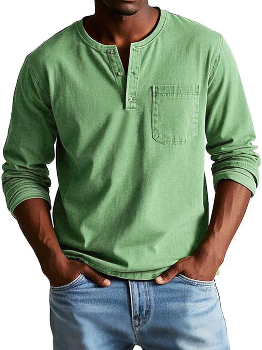 Men's Long Sleeve Henley Shirt