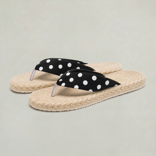 Women's Polka Dot Strap Flip Flops