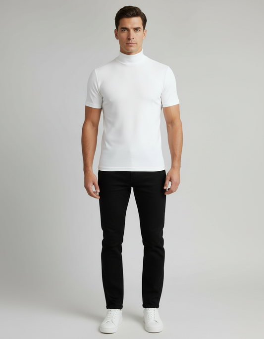 Men's Slim Fit Soft Knit Turtleneck T-Shirt