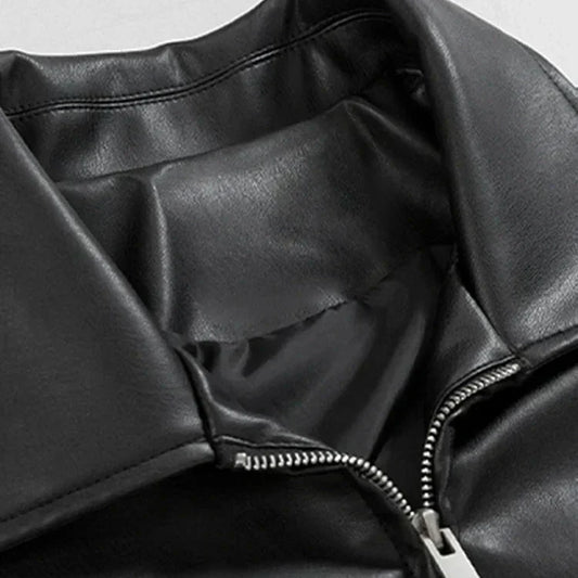 Oversized PU Leather Bomber Jacket