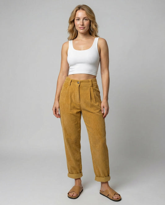 Lisa Wide-Leg Corduroy Trousers for Women