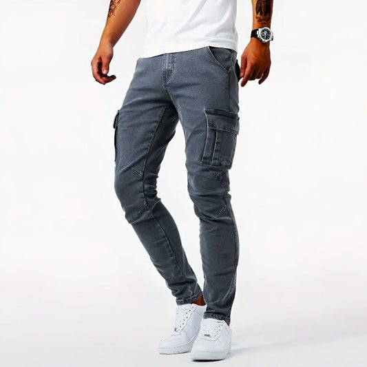 Men's Slim Fit Street Cargo Denim Jeans