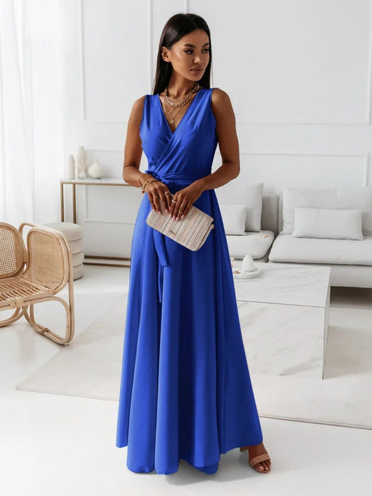 Women's Elegant Wrap Maxi Dress for Wedding Guests