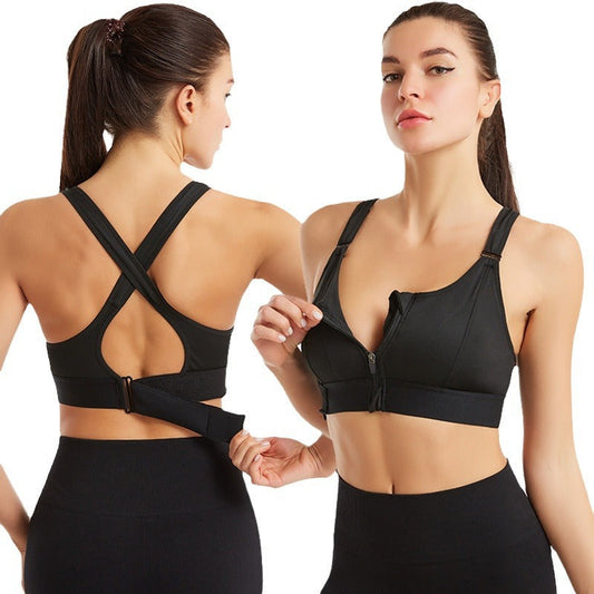 High Support Front Zip Sports Bra