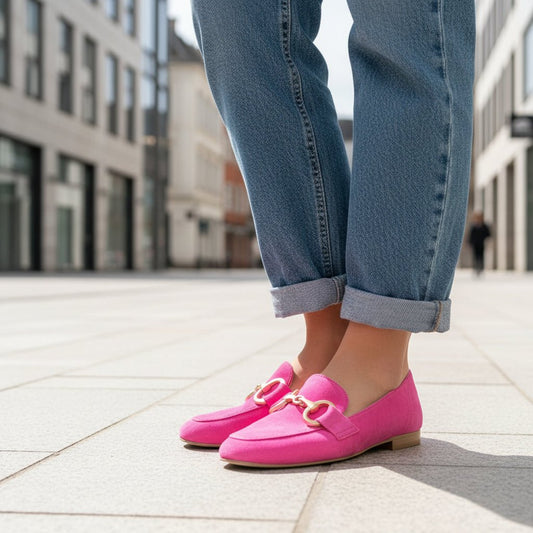 Chic Gold Accent Slip-On Loafers