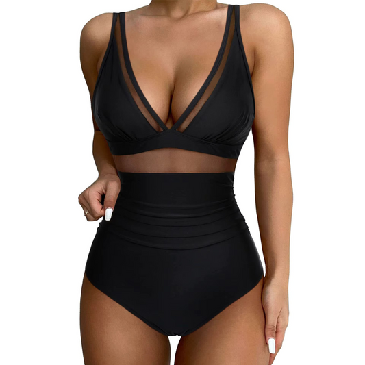 Women's One Piece Swimsuit with Boat Neckline