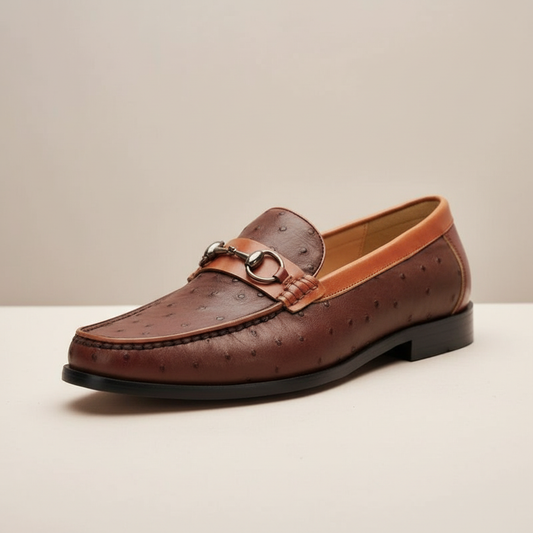 Men's Leather Look Penny Loafers With Cushioned Insole