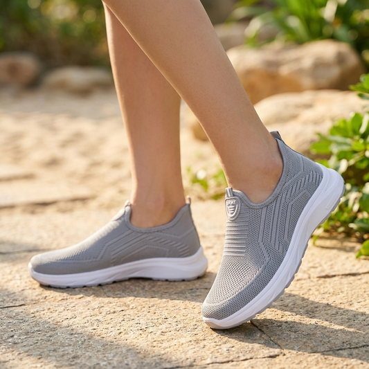 Slip On Knit Sneakers With Lightweight Sole