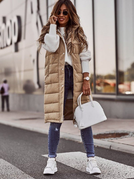 Women's Quilted Knee-Length Vest
