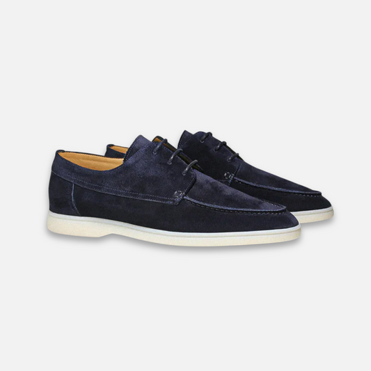Suede-Look Lace-Up Boat Derby Loafers