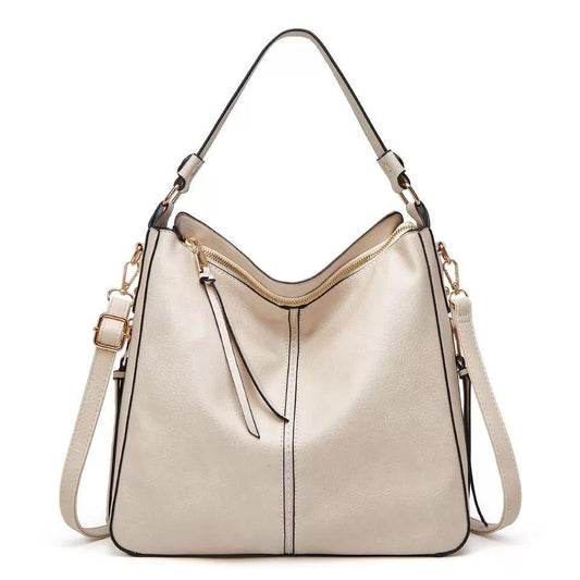 Faux Leather Shoulder Bag with Multiple Compartments