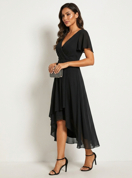 Romantic Lace Trim Midi Dress