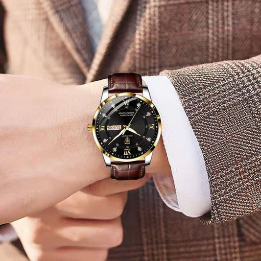 Quartz Watch With Full Calendar And Luminous Hands