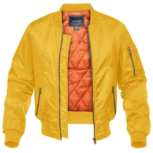 Men's Classic Bomber Jacket With Quilted Lining